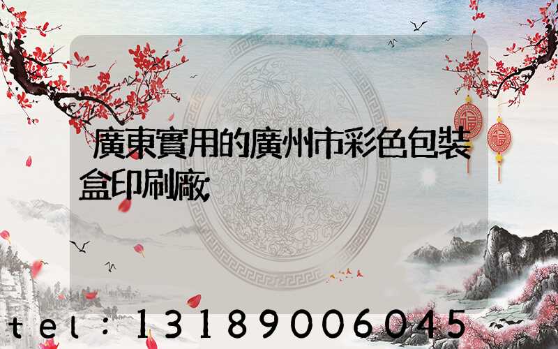 廣東實用的廣州市彩色包裝盒印刷廠