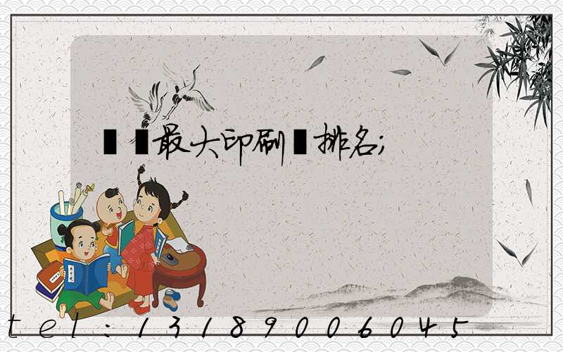 廣東最大印刷廠排名