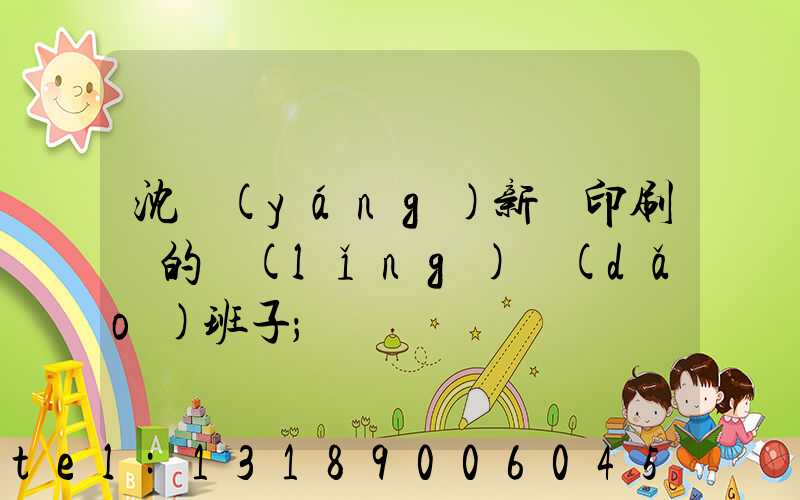沈陽(yáng)新華印刷廠的領(lǐng)導(dǎo)班子