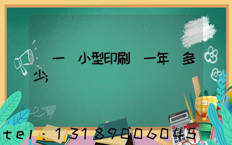 開一個小型印刷廠一年賺多少
